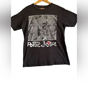 POETIC JUSTICE MEN’S T SHIRT SHORT SLEEVE FADED GRAPHICS SZ M